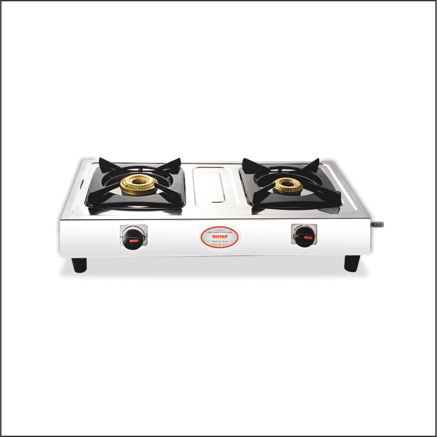 United Aashirwad 2 Burner L.P. Gas Stove Stainless Steel unitedcookers